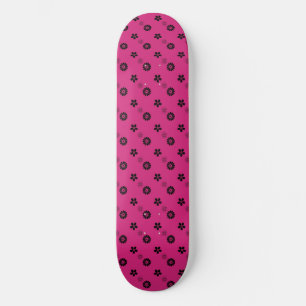 Skate Fuchsia e Skatedeck Flor Retro Negro