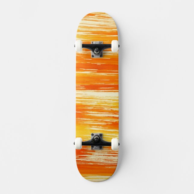 Skate Fundo amarelo abstrato da aguarela (Frente)