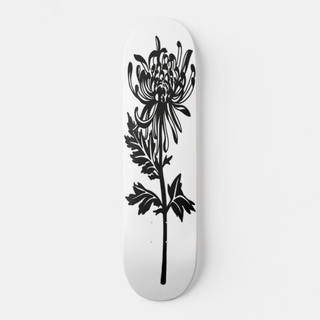 Skate Fundo Branco da Flor Preta (Frente)