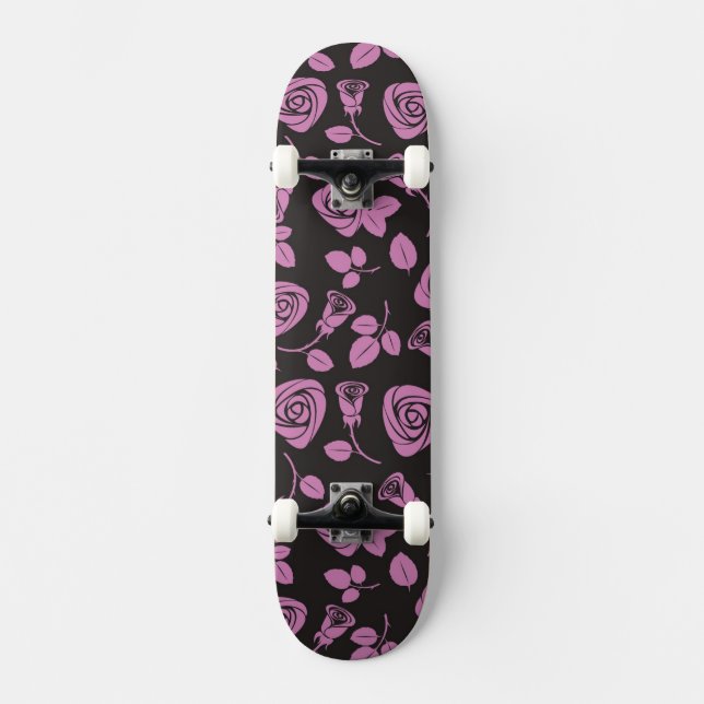 Skate Fundo cor-de-rosa floral (Frente)