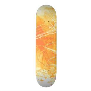 Skate Fundo da aguarela do vetor & flores tropicais