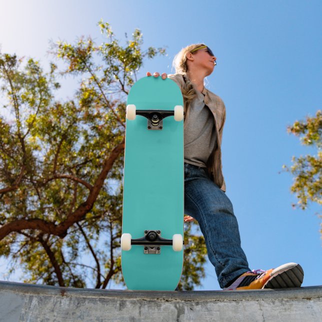 Skate Fundo de cor sólida de turquesa média (Ao ar livre 1)