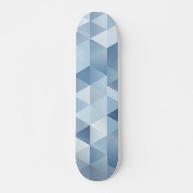 Skate Fundo de triângulos em azul e cinzas (Frente)