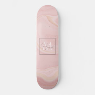 Skate Fundo Dourado Rosa-Marble Moderno