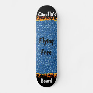 Skate Fundo Espelhado Preto Azul Legal Personalizado