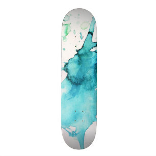 Skate Fundo pintado mão 2 da aguarela abstrata