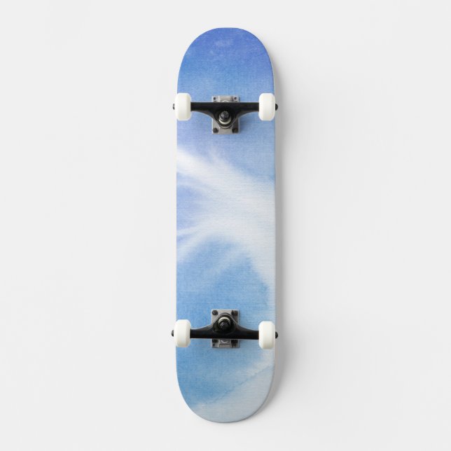 Skate Fundo pintado mão 4 da aguarela abstrata (Frente)