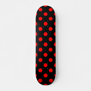 Skate Fundo Preto Pontos Vermelhos