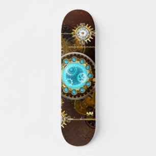 Skate Fundo Rusty Steampunk com Lentes Turquesa