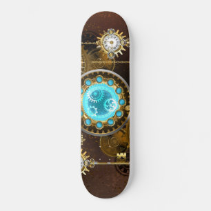 Skate Fundo Rusty Steampunk com Lentes Turquesa