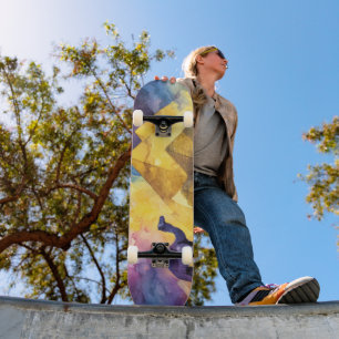 Skate Galáxia do Deserto de Aquarela Camelo Pirâmide Via