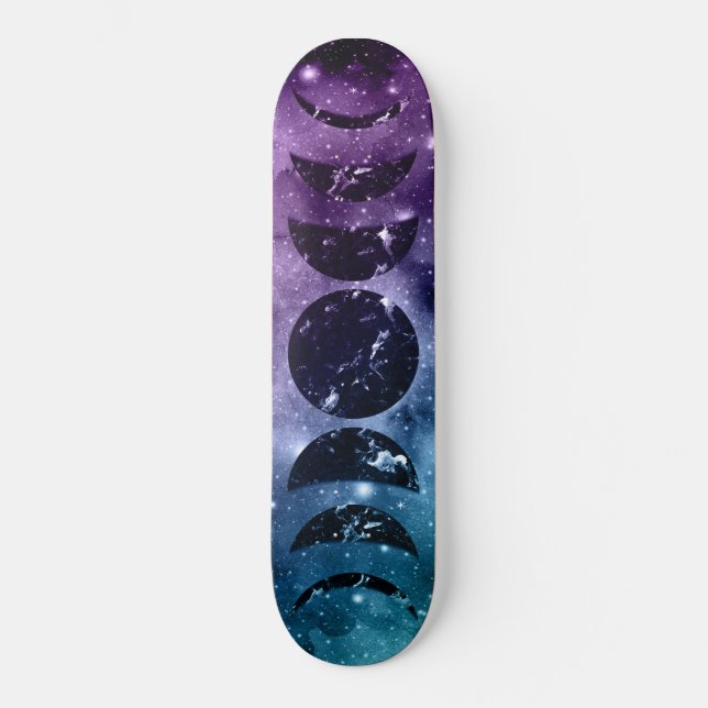 Skate Galáxia do Teal Roxo Nebula Sonho Lua Fases #1 (Frente)