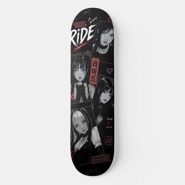 Skate Garota Anime Japonesa Emo Gótica Sk (Frente)