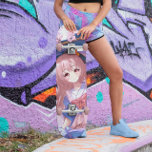 Skate Garota japonesa<br><div class="desc">Este skate japonês, feminino, apresenta uma linda manga de anime com cabelo rosa empoeirado em um vestido de rosa roxo e empoeirado. O trabalho de arte é uma criação de IA. Os olhos foram pintados por um artista de manga. Veja mais skates bonitos para garotas nesta loja.</div>