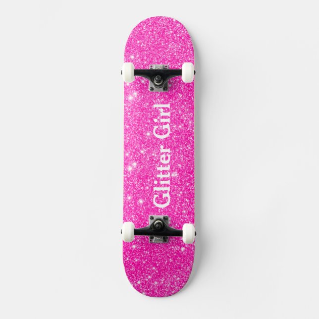 Skate Garota Rosa Quente Mostra Seu Glamour (Frente)