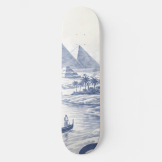 Skate Gato Bastet do Antigo Egito e Pirâmides Azul