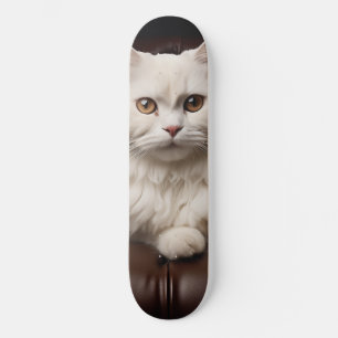Skate Gato branco majestoso