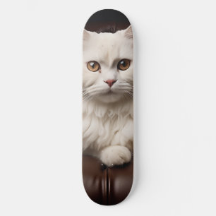 Skate Gato branco majestoso