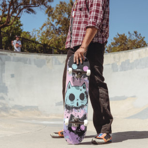 Skate Gato Cachorro do Gótico Kawaii Pastel Cachorro
