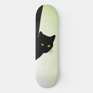 Skate Gato Negro Olhado Verde