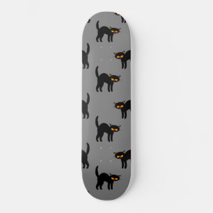 Skate Gato Preto Bravo Olhos Amarelos Presentes Cinza Ha