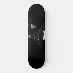Skate Gato preto com olhos amarelos no escuro