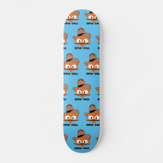 Skate Gato Senhor Bigode Cartoon Cowboy Gato (Frente)