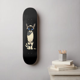 Skate Gato Siamês Art Blue-Eyed Cat Lover