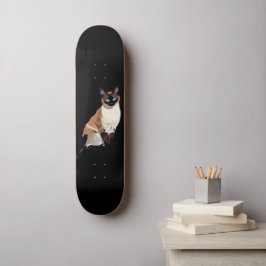 Skate Gato Siamês Art Electric Blue-Eyed Cat Lover
