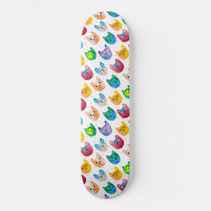 Skate Gatos com aquarelas e amigos