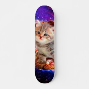 Skate Gatos em pizza espacial