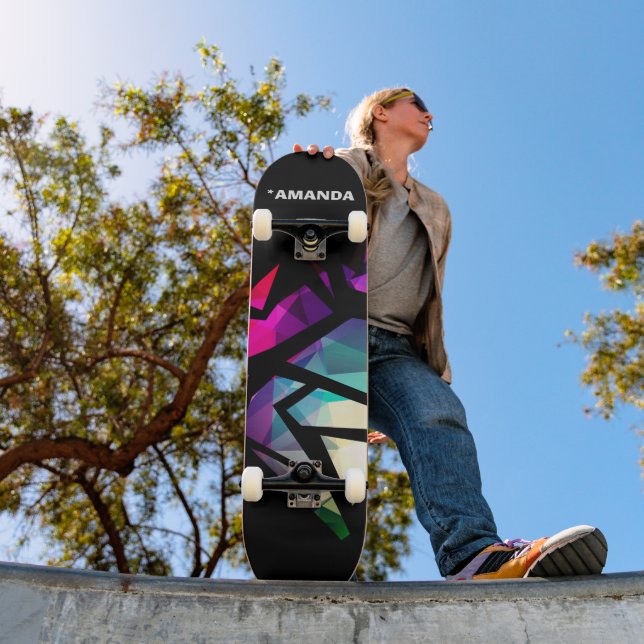 Skate geometria do grafite poligonal moderno abstrato (Ao ar livre 1)