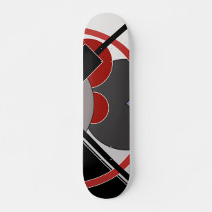 Skate Geométrica das pinturas a preto e vermelho