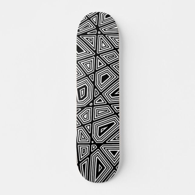 Skate Geométrico II - Preto em Madeira (Frente)