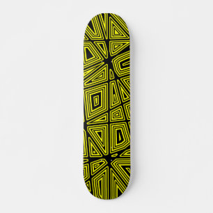 Skate Geométrico - Preto em Amarelo