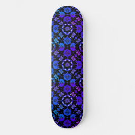 Skate Geométrico Xadrez Hippie Azul Roxo Preto