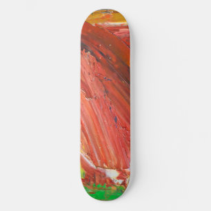 Skate Gesto Vertical Abstrato em Vermelho