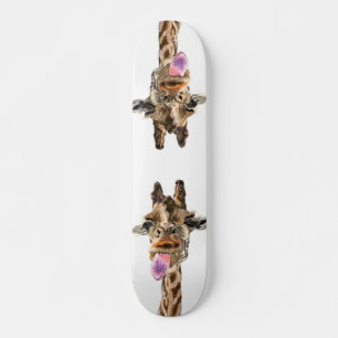 Skate Girafa Engraçada e Cartoon de Piscar os olhos