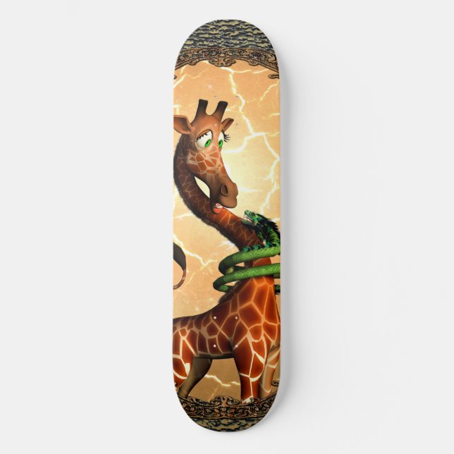 Skate Girafa tão engraçado, bonito (Frente)
