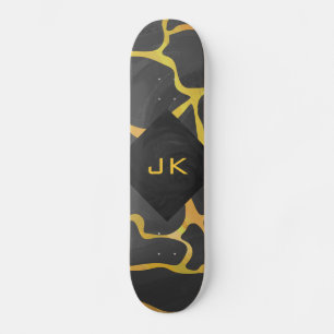 Skate Giraffe Black and Yellow Impressão