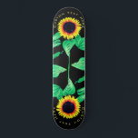 Skate Girassóis - Adicione seu texto / cores - Sol<br><div class="desc">Arte Girassóis - Adicione seu texto / nome / ano / número / logotipo / mais - Escolha / adicione seu fundo favorito e cores de texto. - Redimensionar e mover ou remover e adicionar elementos/texto com a ferramenta de personalização. Aproveite - Seja feliz!</div>