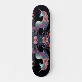 Skate Girly Floral Unicorn Rainbow Colors