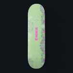 Skate Girly Liquid colorido com nome<br><div class="desc">Adicione seu nome a um skate único para meninas que gostam de esporte ao ar livre. Apresenta um efeito colorido líquido. Presente perfeito para aniversário ou qualquer outra celebração ou ocasião</div>