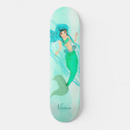 Skate Girly Mermaid Green Tail Blue