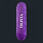 Skate Girly Purple Glitter Glam Bling Modern<br><div class="desc">Bonito conselho de skate para aquela menina.  Tão legal para toda aquela patinação.</div>