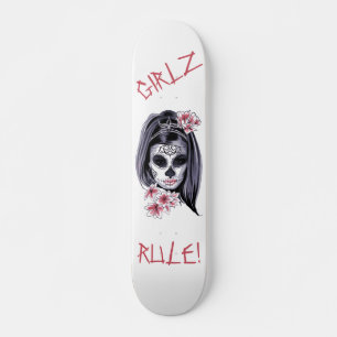 Skate GIRLZ RULE Sugar Skull Day of the Dead
