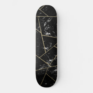 Skate Glam Geométrico Dourado Marble Preto #1