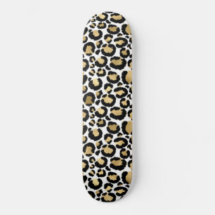 Skate Glama Selvagem das Manchas-Leopardo Monocromática