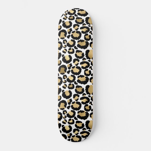 Skate Glama Selvagem das Manchas-Leopardo Monocromáticas (Frente)
