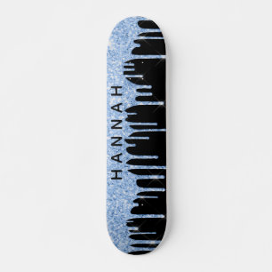 Skate Glitter Blue Drives Personalizados Black